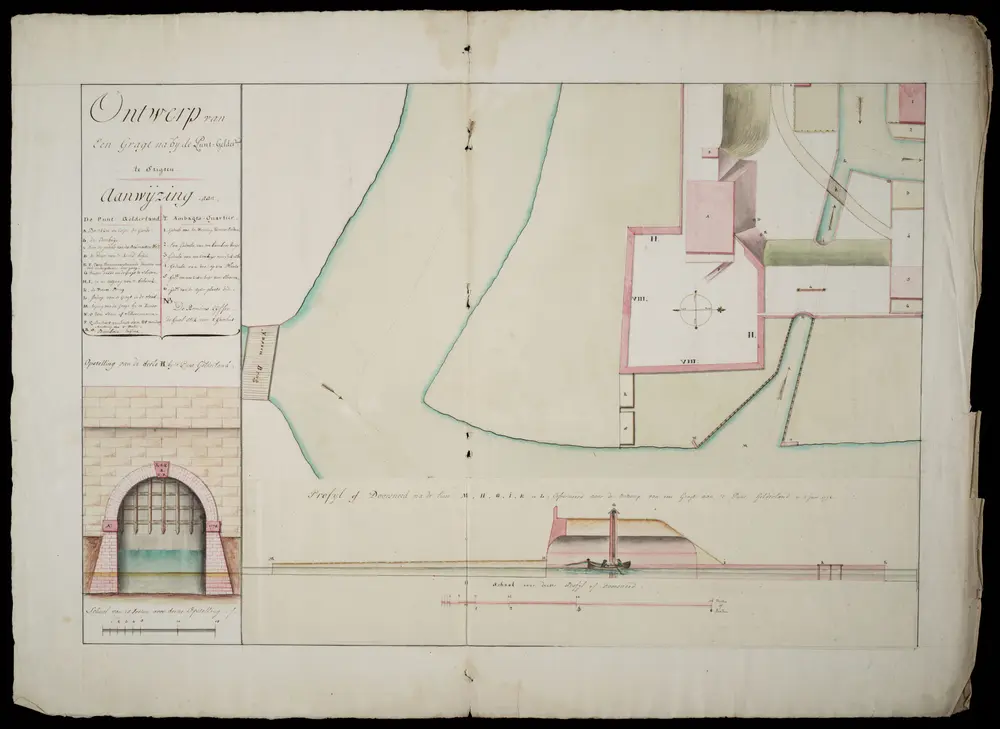 Ontwerp van een Gragt nabij de Punt Gelderland te stigten (Plankaart voor een gracht in Batavia)