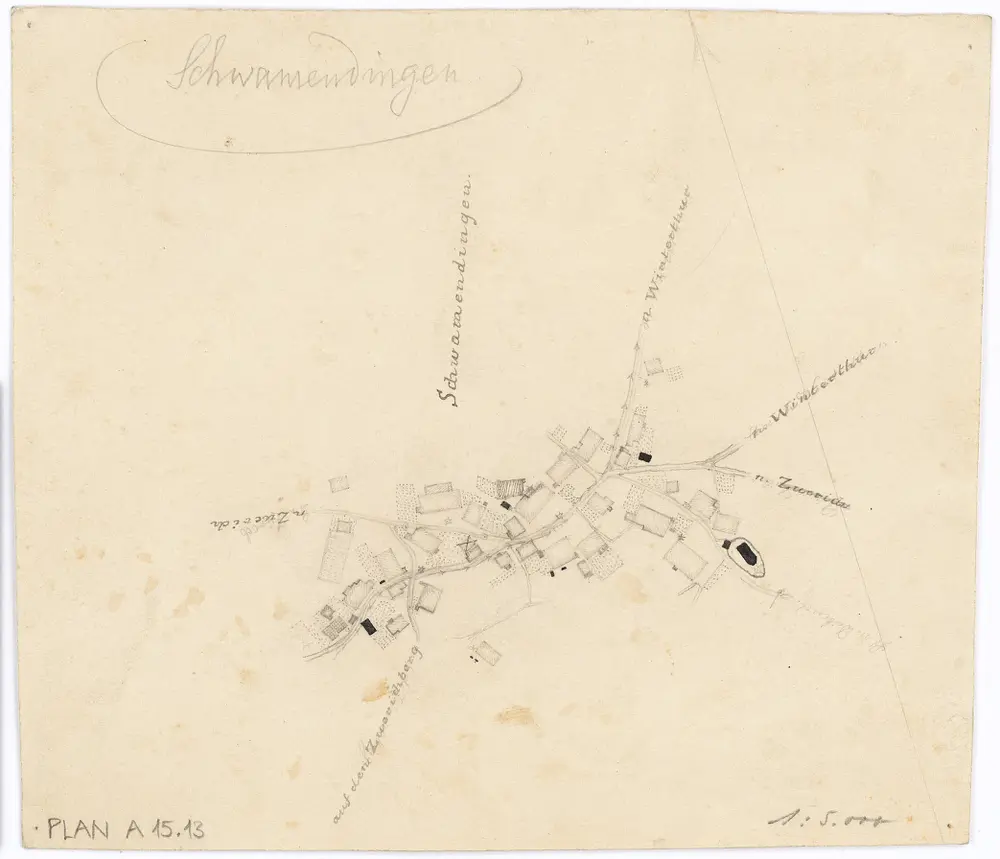 Vorlagen für die Topographische Karte des Kantons Zürich (Wild-Karte): Bezirk Zürich: Ortsplan: Schwamendingen