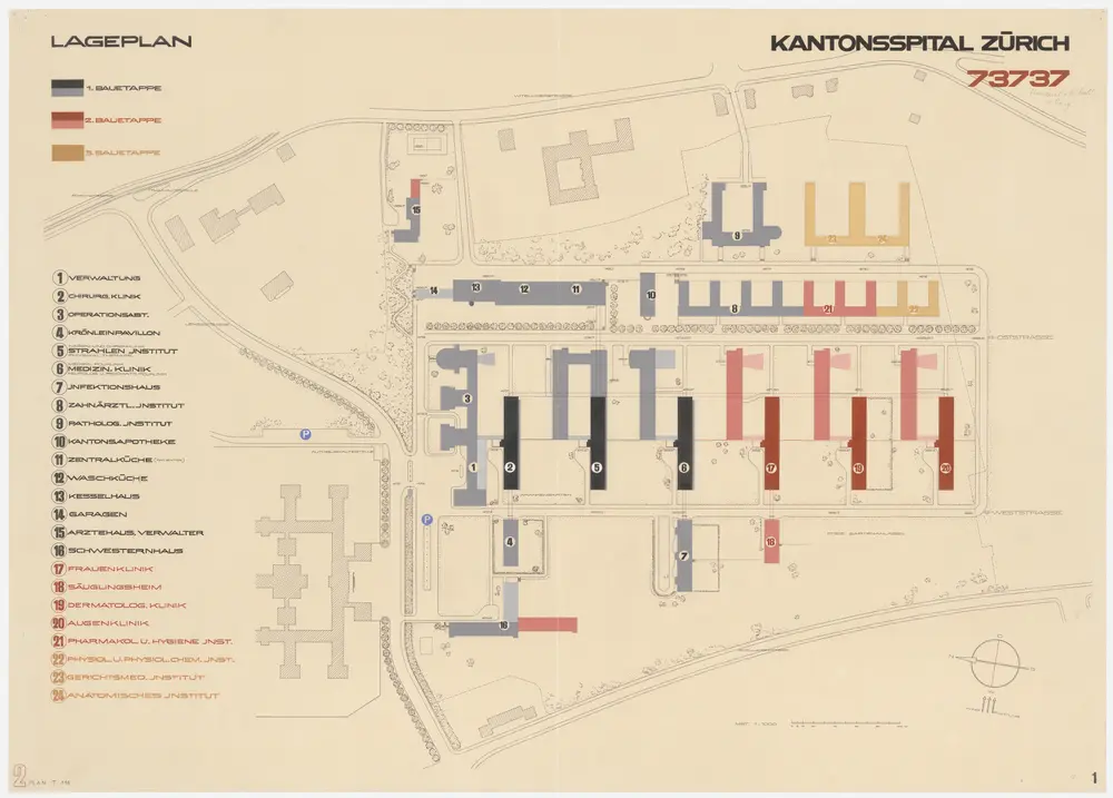 Zürich: Kantonsspital auf dem Burghölzliareal; Projekt 73737; Situationsplan