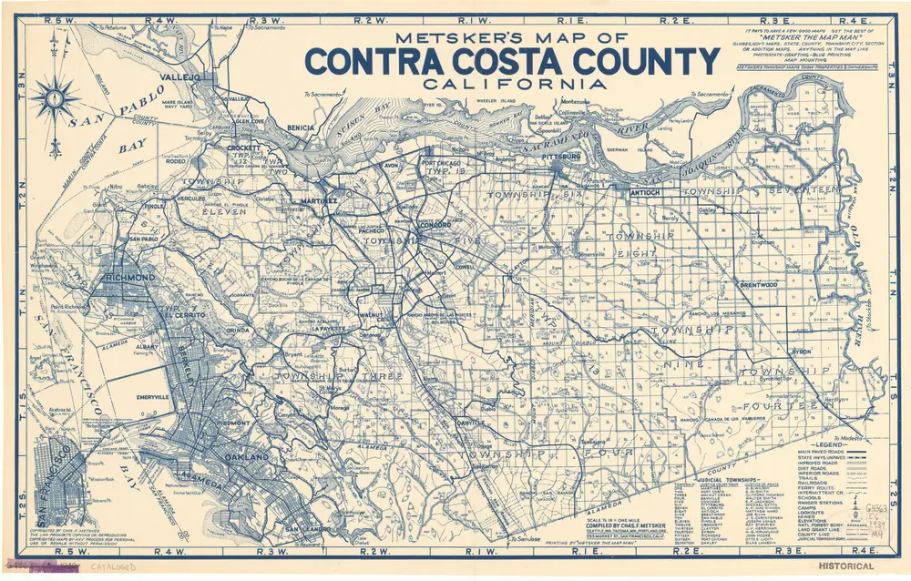 Metsker's map of Contra Costa County, California