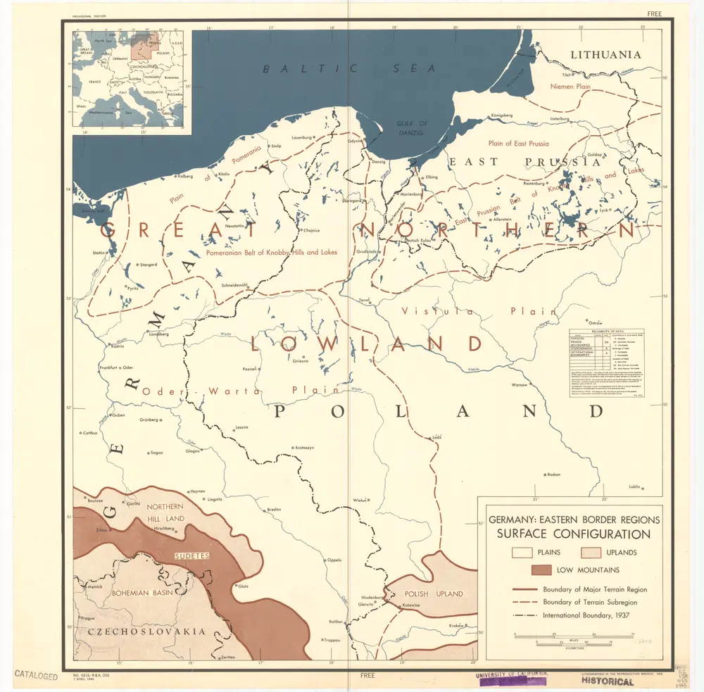 Germany, eastern border regions surface configuration