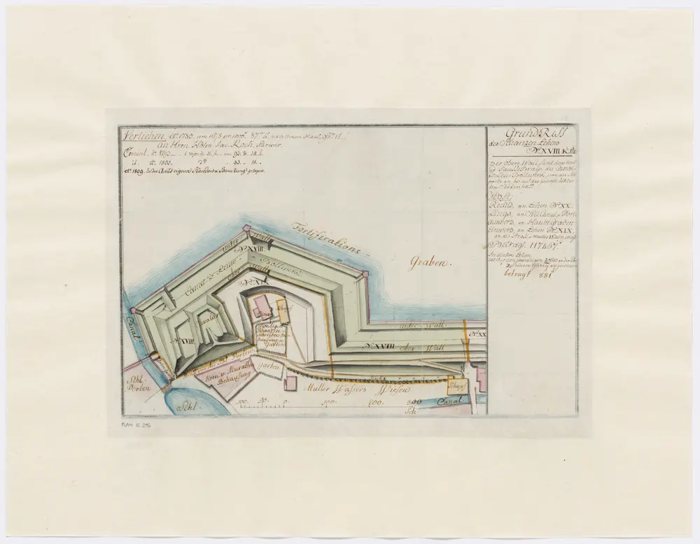 Zürich: Schanzenlehen Nr. 18 Kleine Stadt, zwischen Sihlporte und Seidenhof; Grundriss