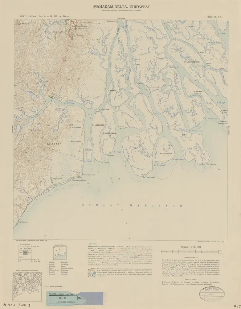 Mahakam-Delta Zuidwest : opgenomen door den Topografischen Dienst in 1935-1937