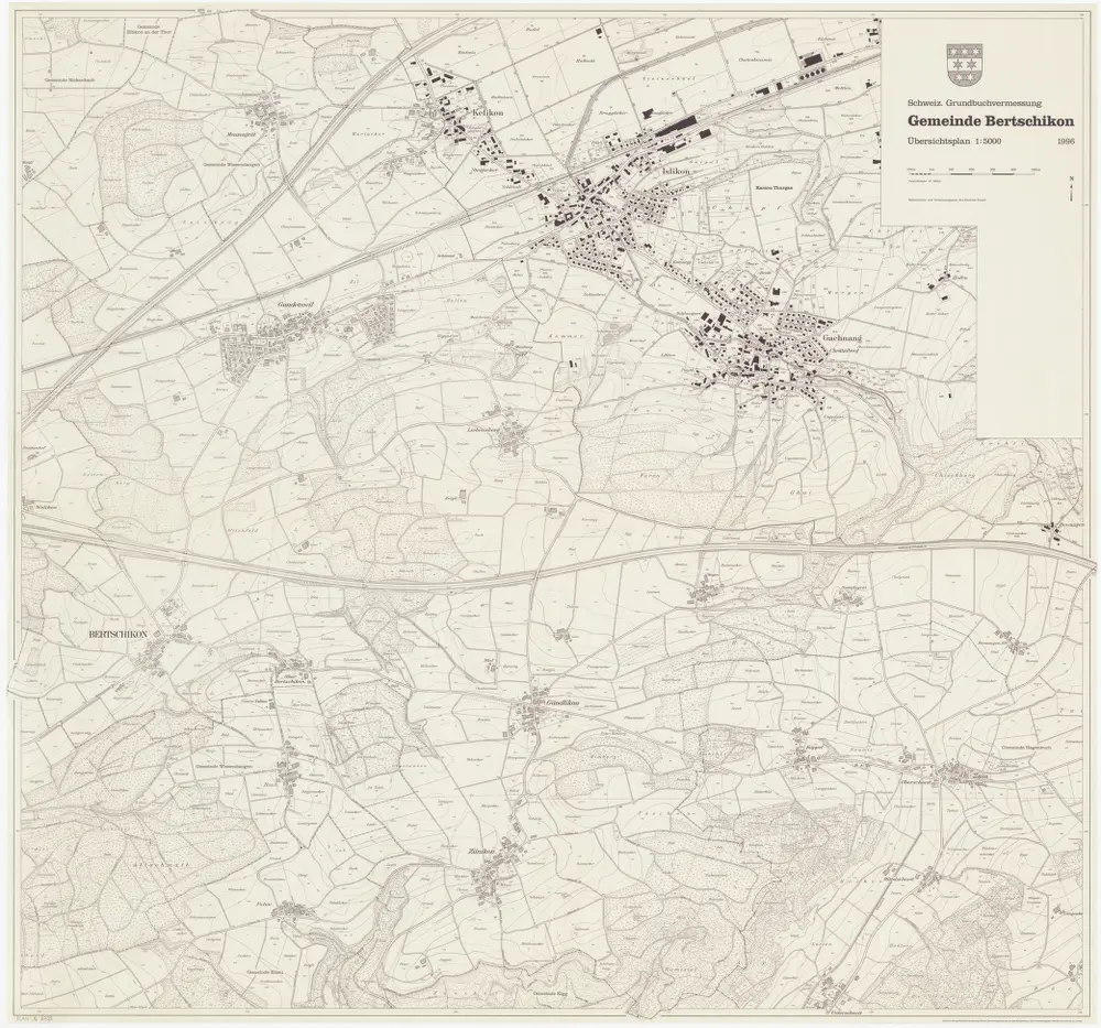 Bertschikon: Gemeinde; Übersichtsplan (Schweizerische Grundbuchvermessung)