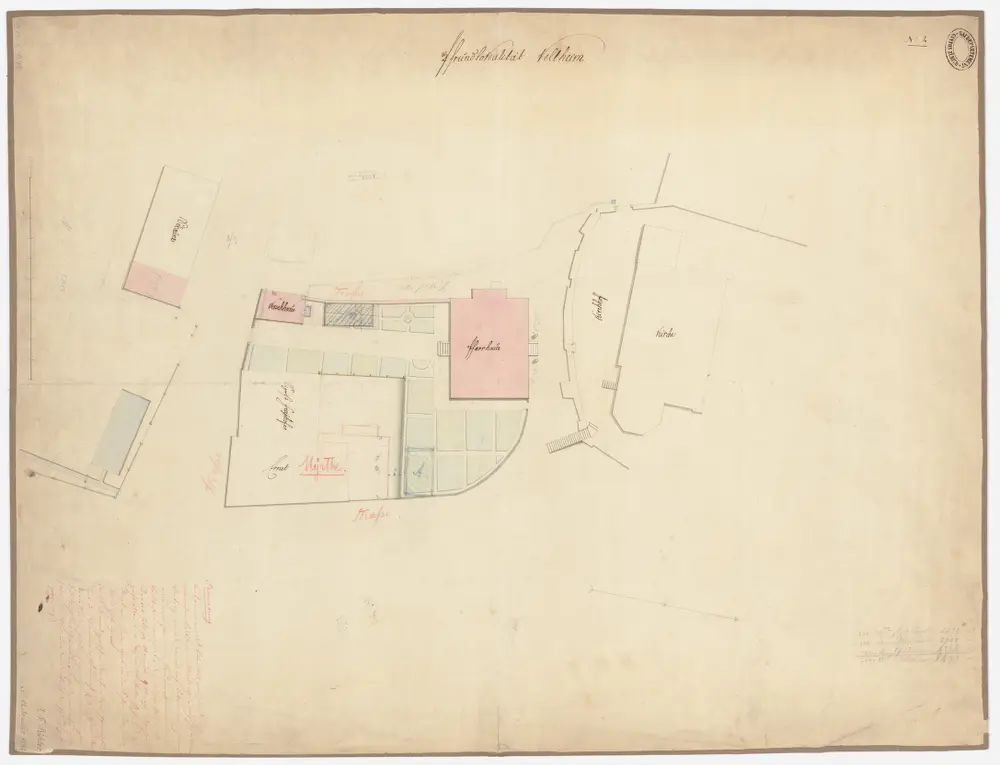 Veltheim: Pfrundlokalität mit Kirche, Pfarrhaus und Umgebung; Grundriss (Nr.2)