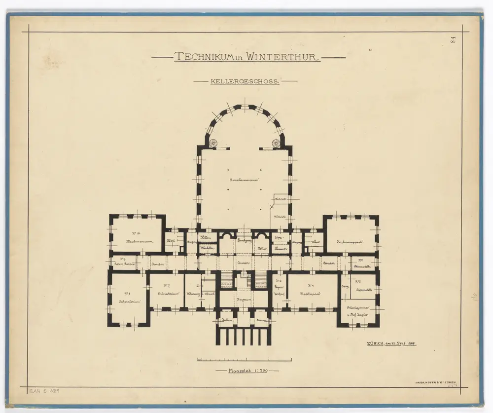 Winterthur: Technikum, Keller; Grundriss