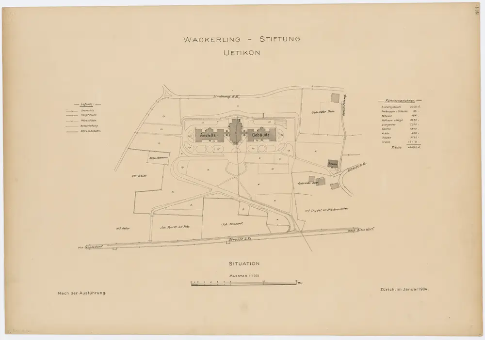 Uetikon am See: Wäckerlingstiftung; Situationsplan