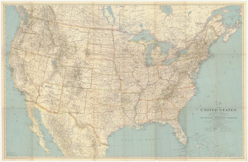 The United States and adjoining portions of Canada and Mexico