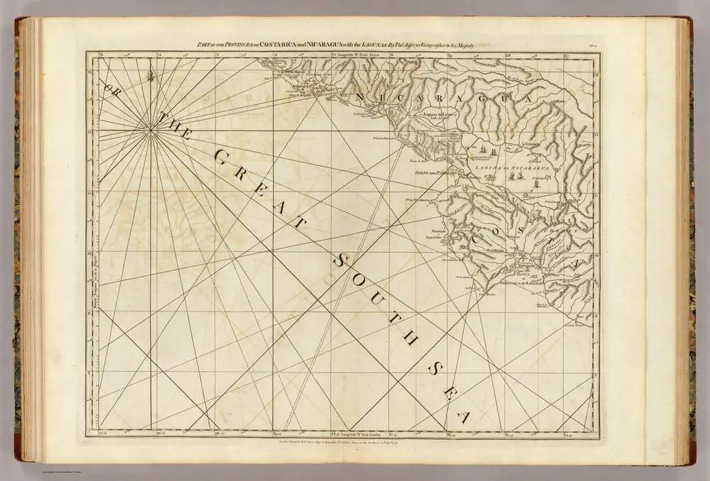 Part of the provinces of Costa Rica and Nicaragua with the lagunas.