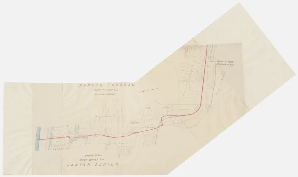 Grenze zwischen den Kantonen Zürich und Thurgau bei Altikon; Grundriss (Nr. 69-72)