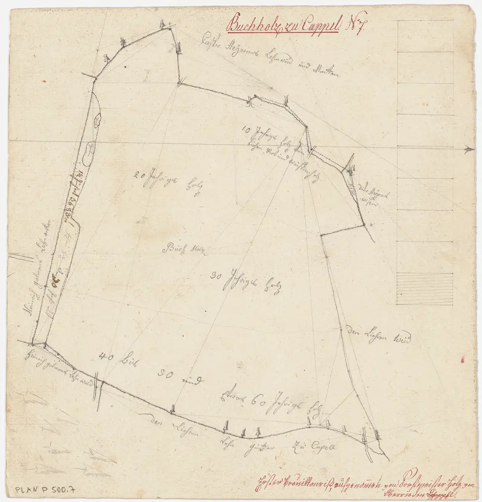 Kappel am Albis, Hausen am Albis: Staatswaldungen: Kappel am Albis: Buchholz; Grundriss (Nr. 7)