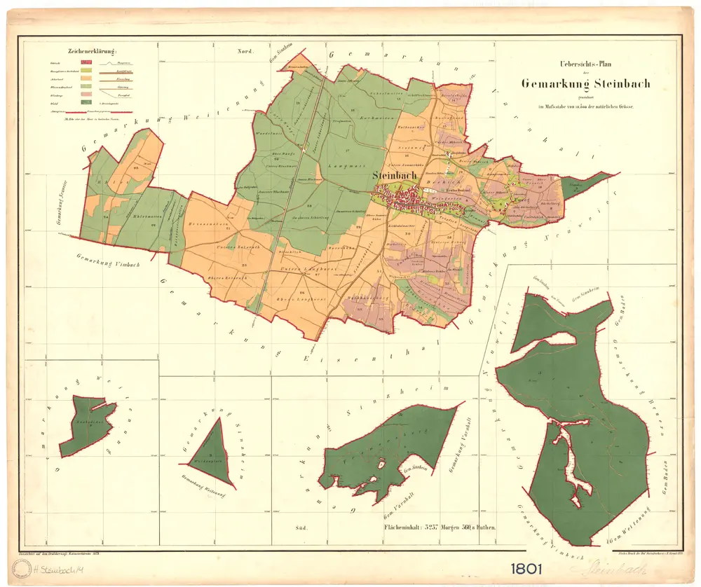 Steinbach (Stkr. Baden-Baden). GLAK H-1 Gemarkungspläne