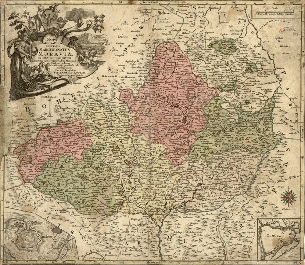 Mappa Geographica specialis Marchionatus Moraviae in sex Circulos divisae