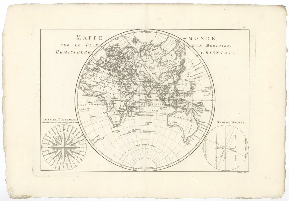 Mappe-monde sur le plan d'un méridien