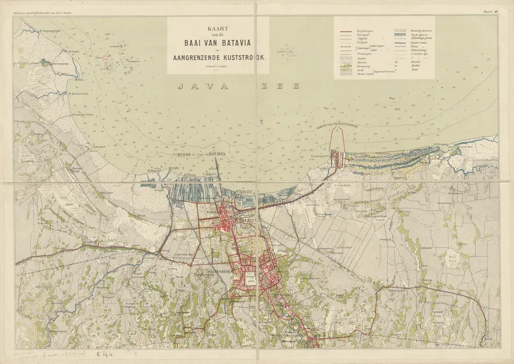 Kaart van de Baai van Batavia en aangrenzende kuststrook