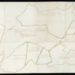 HZAN GA 100_Nr. 225_ : Lachweiler (Kr. Schwäbisch Hall); "Grundriß und Inhalt über die zur Grafschaft Pfedelbach gehörigen Waldungen";ohne Verfasser;ohne Maßstab;113 x 69 cm;Papier; Federzeichnung; Grundstücksgrenzen in Wasserfarben; Grundstücke mit Meßgehalt und Anlieger.