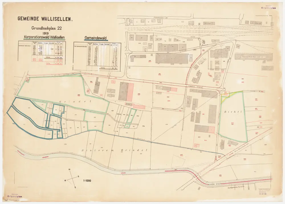 Wallisellen: Gemeinde- und Genossenschaftswaldungen: Gemeinde- und Genossenschaftswaldungen; Grundriss