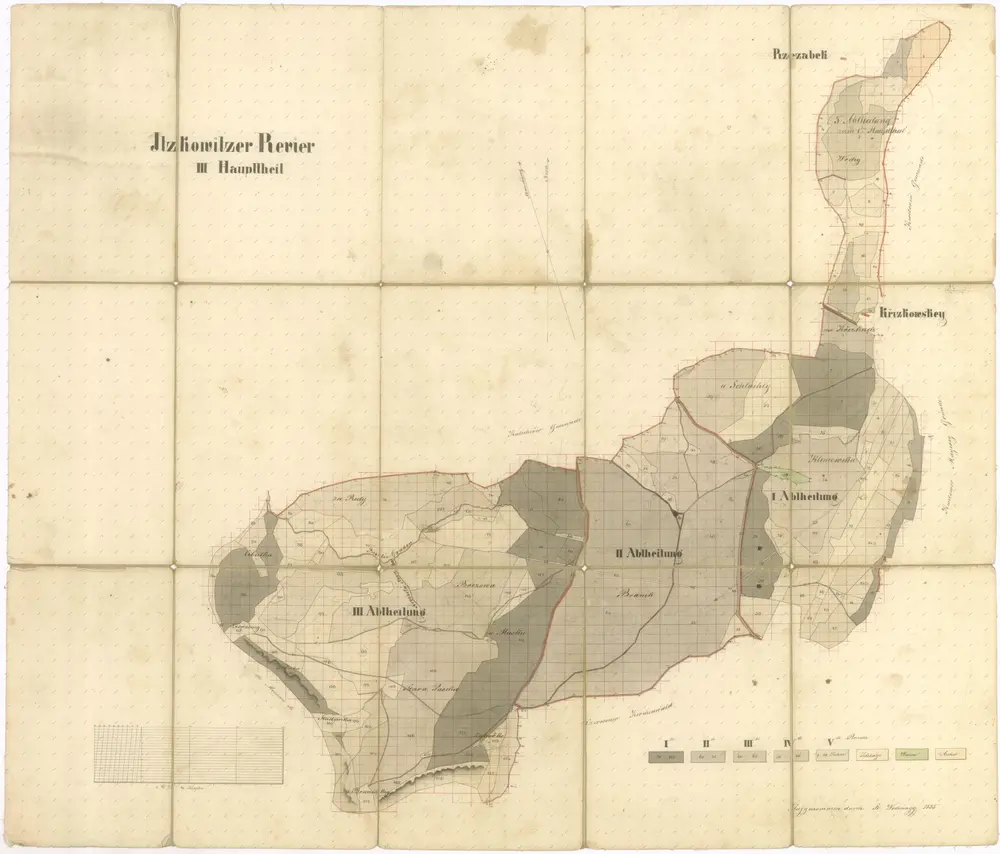 Lesní zařizovací mapa III. hlavního dílu revíru Jickovice 1