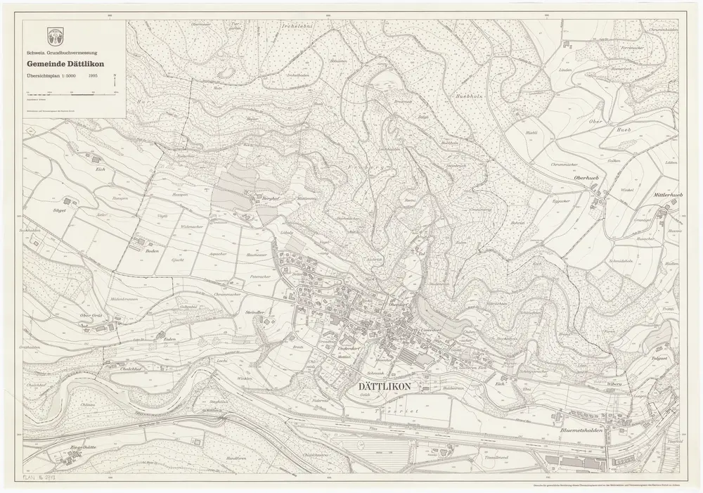 Dättlikon: Gemeinde; Übersichtsplan (Schweizerische Grundbuchvermessung)