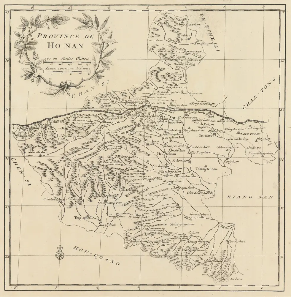 Province De Ho-Nan [Karte], in: Nouvel Atlas De La Chine, de la Tartarie Chinoise Et Du Thibet, S. 37.