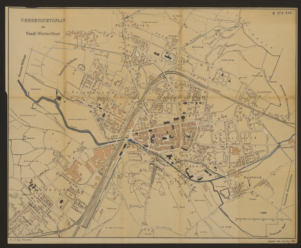 Uebersichtsplan der Stadt Winterthur