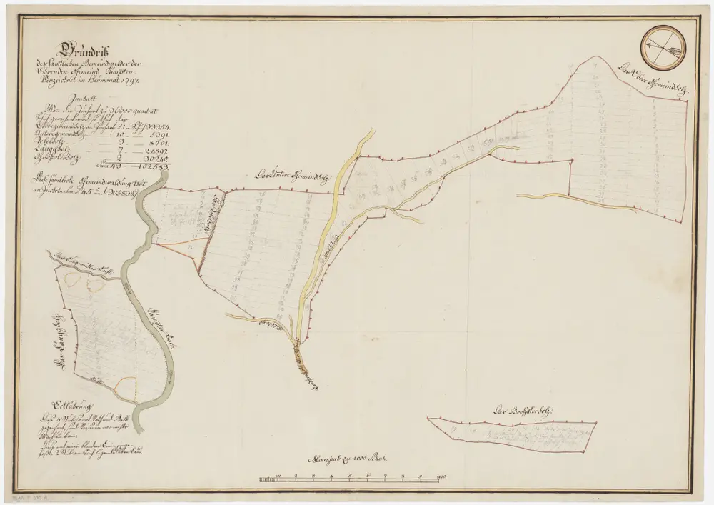 Kempten, Wetzikon: Waldungen: Kempten: Gemeindewaldung Untere Gmeind, Obere Gmeind, Längholz, Grossacher (Grossackerholz), Tobelholz; Grundrisse