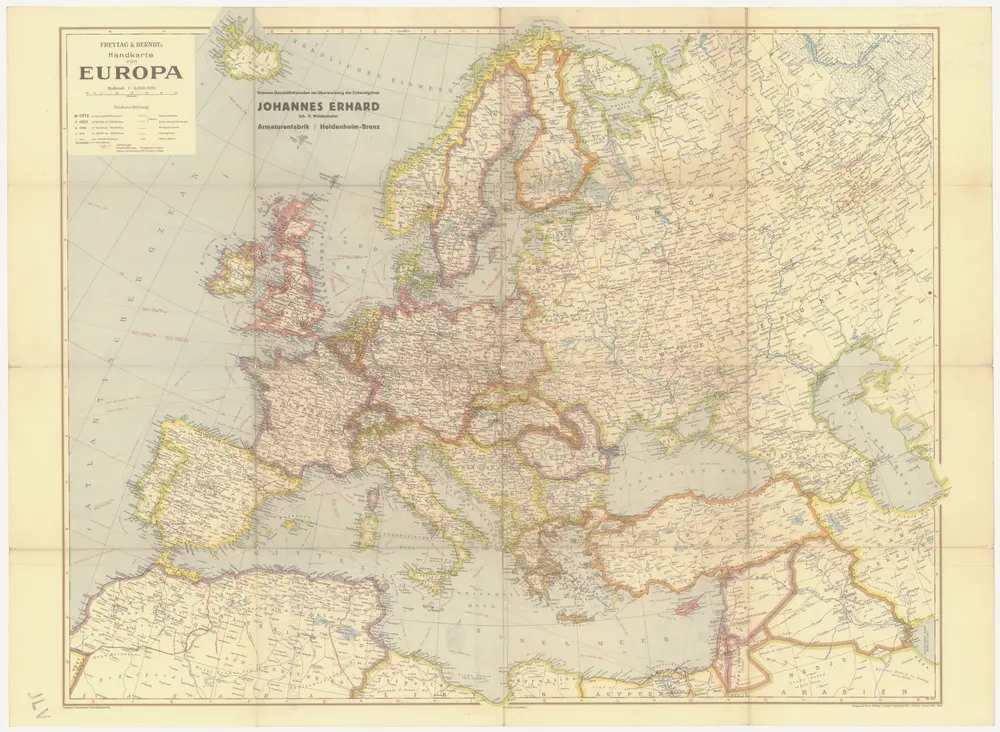 Freytag & Berndts Handkarte von Europa