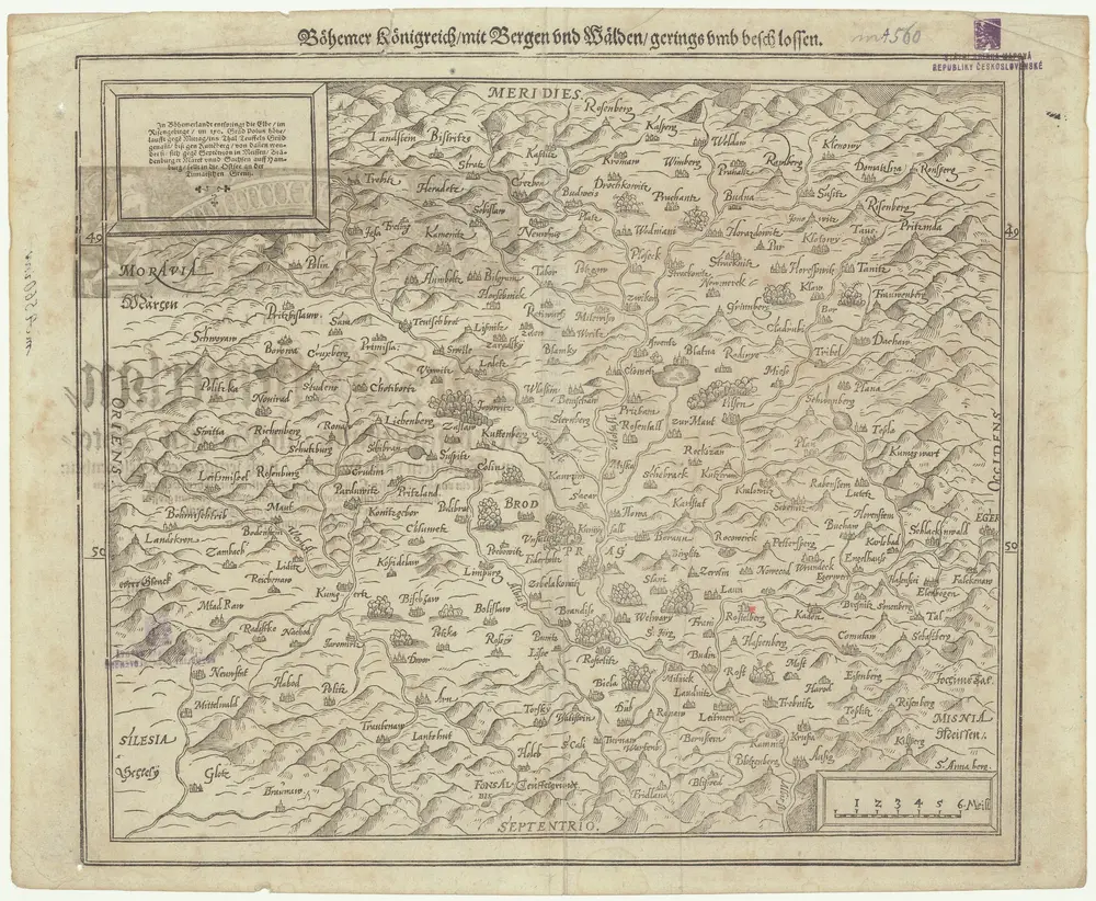 Boehemer koenigreich mit Bergen und Waelden gerings umb beschlossen