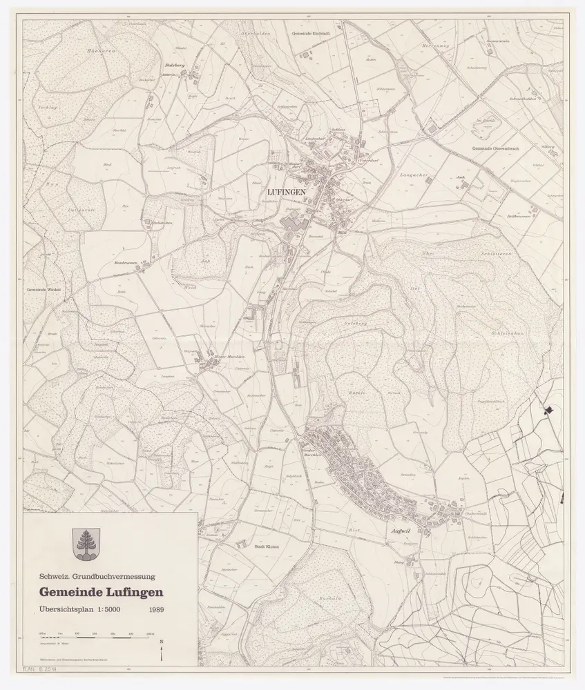 Lufingen: Gemeinde; Übersichtsplan (Schweizerische Grundbuchvermessung)
