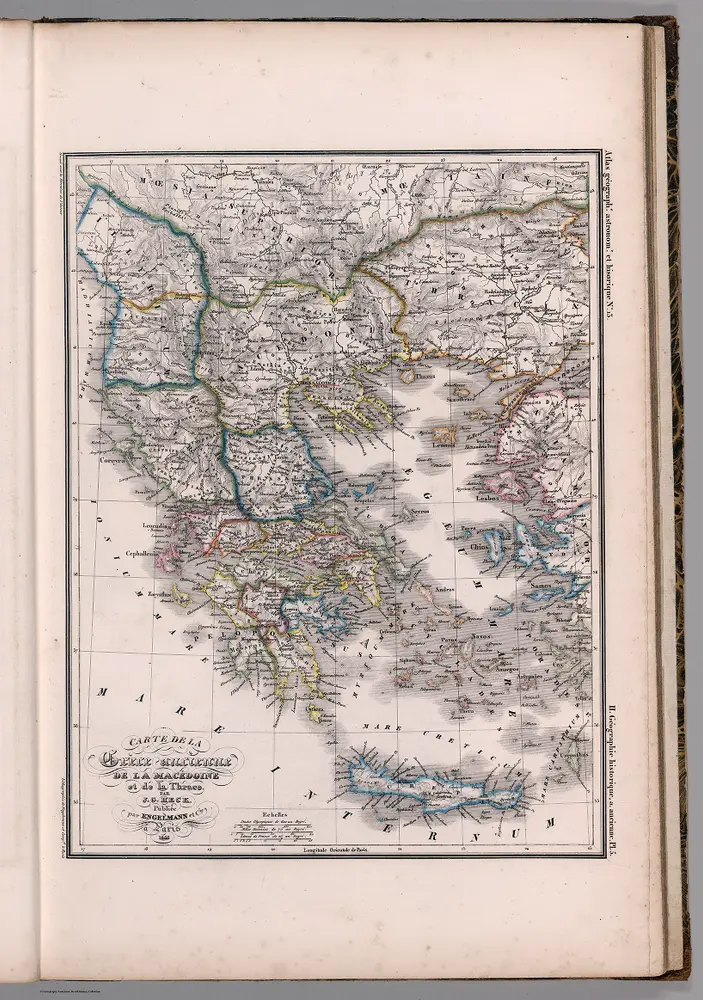 13.  Carte de la Grece ancienne de la Macedoine et de la Thrace.