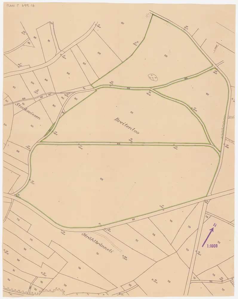 Oberstammheim: Gemeinde- und Genossenschaftswaldungen: Genossenschaftswaldungen Alewinde (Allenwinden), Breitenloo; Grundriss