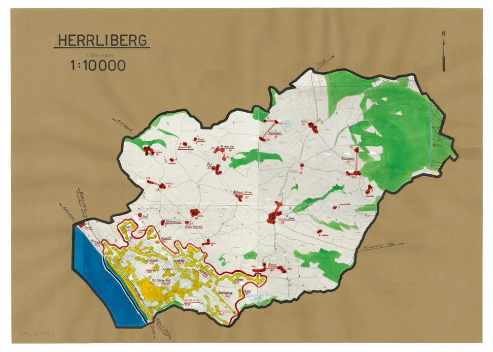 Herrliberg: Definition der Siedlungen für die eidgenössische Volkszählung am 01.12.1950; Siedlungskarte