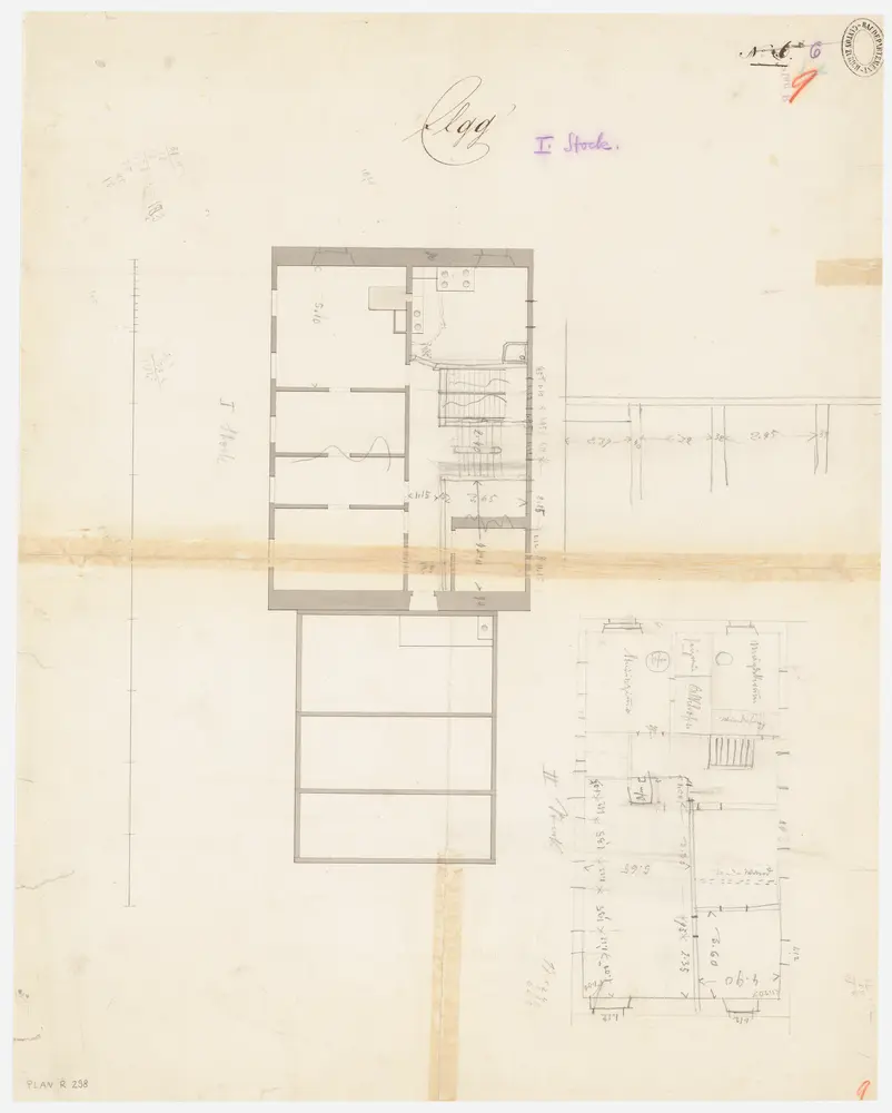 Elgg: Pfarrhaus, 1. Stock; Grundriss (Nr. 9)