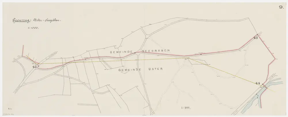 Grenze zwischen Uster und Seegräben; Grundriss (Nr. 9, Punkte 42-44)