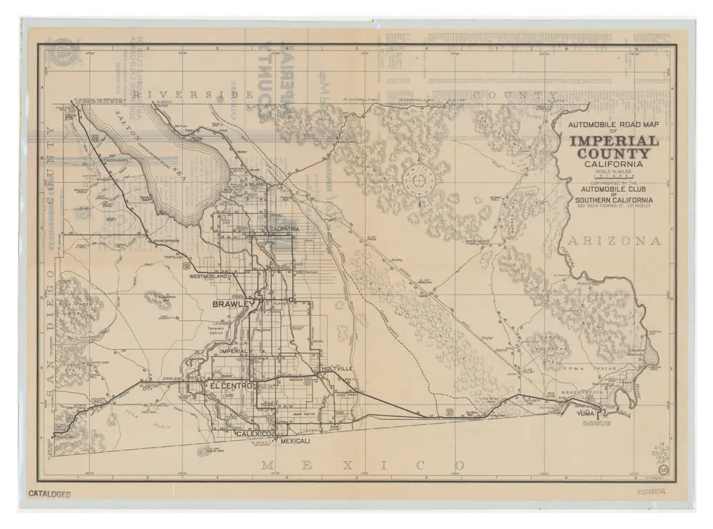 Automobile road map of Imperial County, California