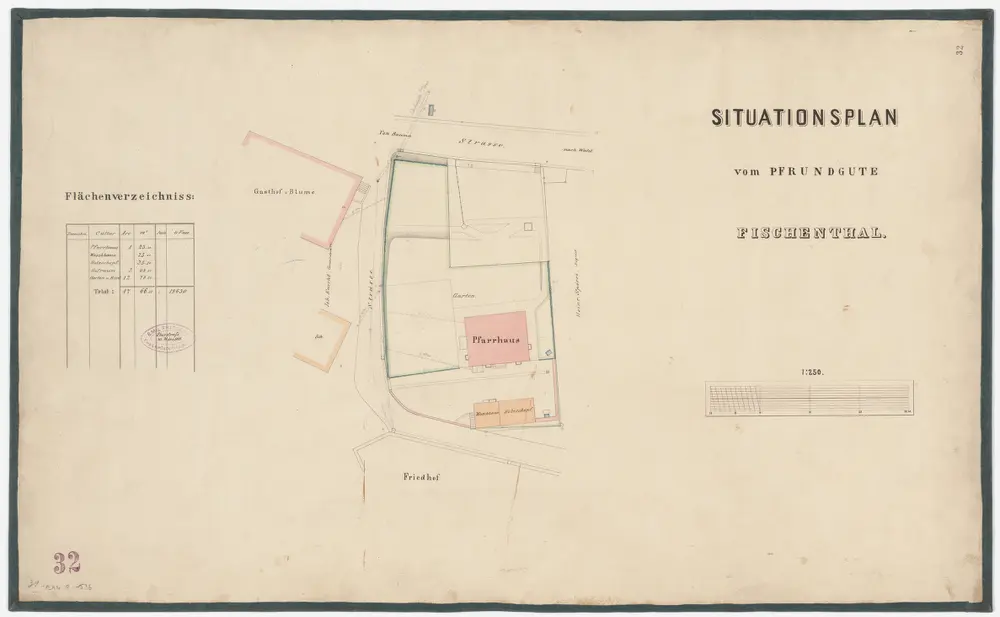 Fischenthal: Pfrundgut mit Pfarrhaus und Umgebung; Grundriss