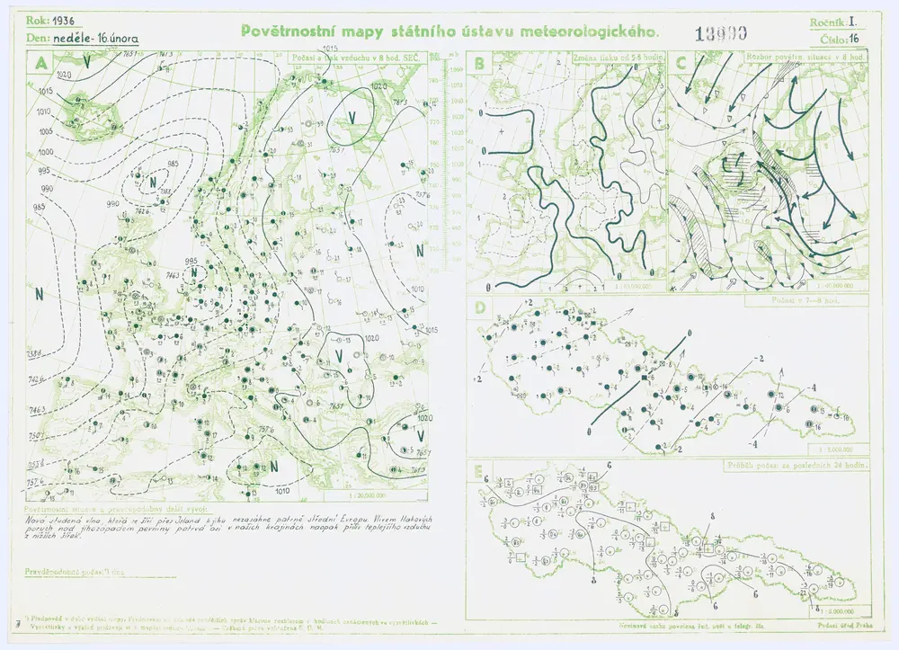 Povětrnostní mapy Státního ústavu meteorologického