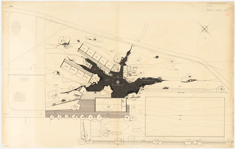 Wetzikon: Kantonsschule; Projekt 311919; Erdgeschoss; Grundriss und Situationsplan