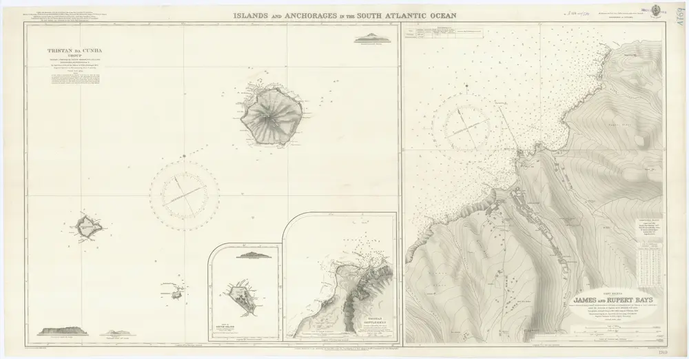 Islands and anchorages in the South Atlantic Ocean