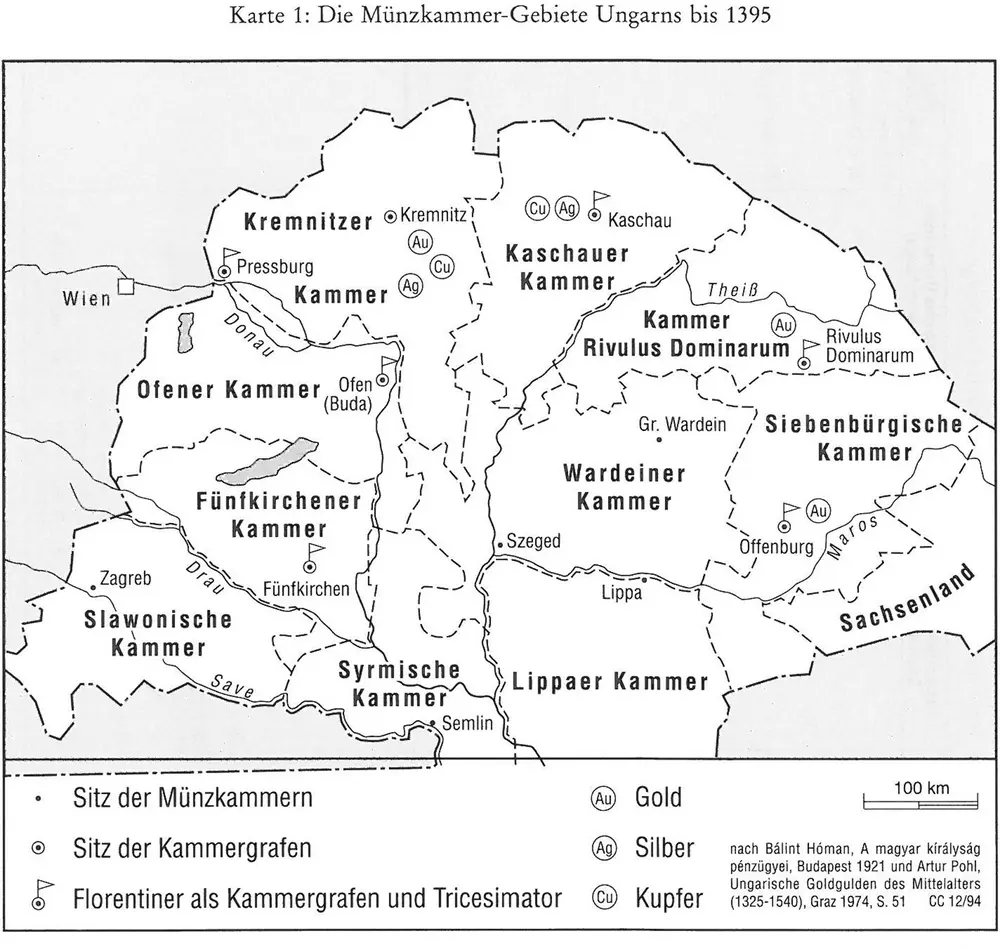 Die Münzkammer-Gebiete Ungarns bis 1395