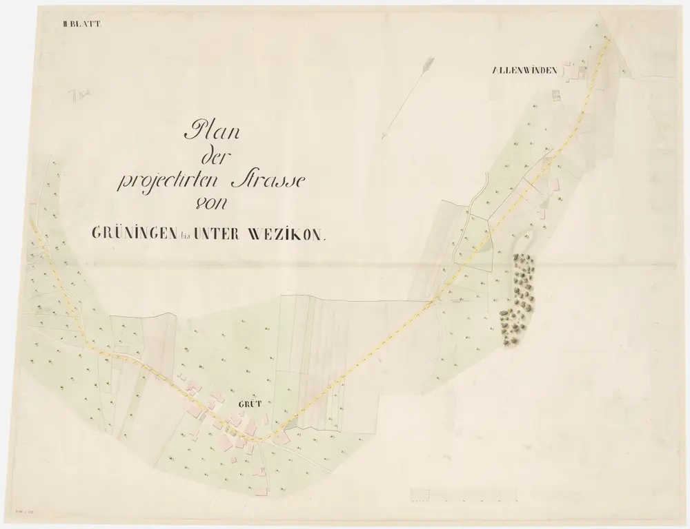Gossau: Projektierte Strasse von Weidli über Grüt bis Allenwinden; Situationsplan (Blatt II)