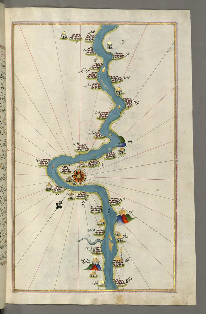 fol. 310b Nile River with various oases on either side as far as Sīdī Maʿrūf