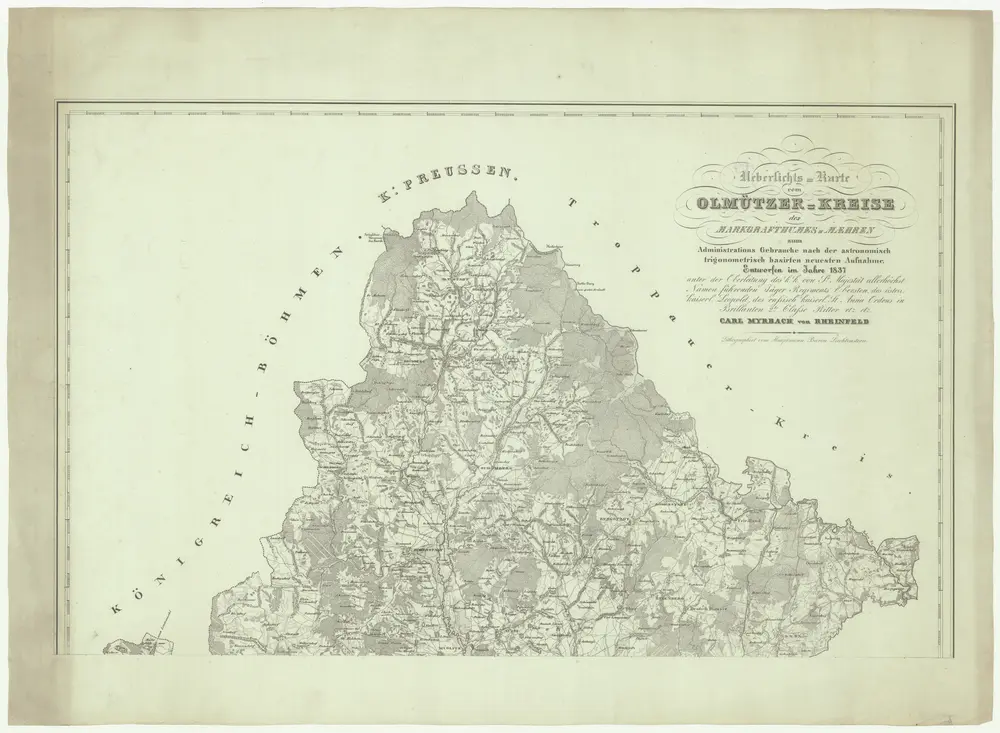 Uebersichts-Karte vom Olmützer Kreise des Makgrafthumes Maehren
