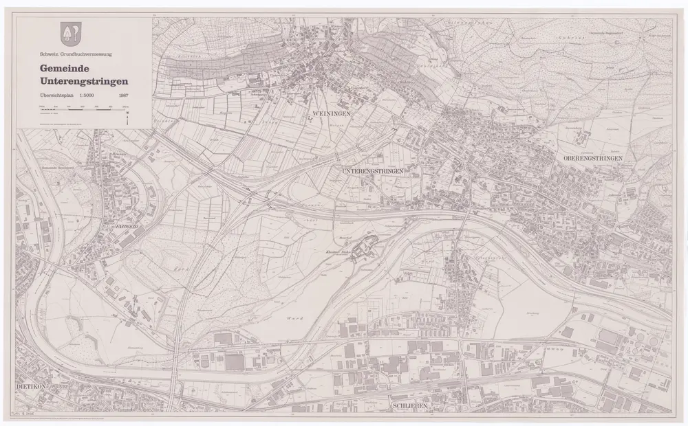 Unterengstringen: Gemeinde; Übersichtsplan (Schweizerische Grundbuchvermessung)
