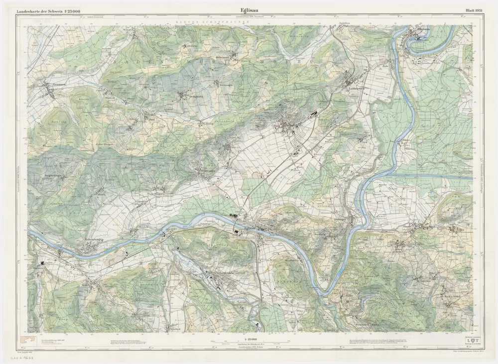 Landeskarte der Schweiz 1 : 25000: Den Kanton Zürich betreffende Blätter: Blatt 1051: Eglisau