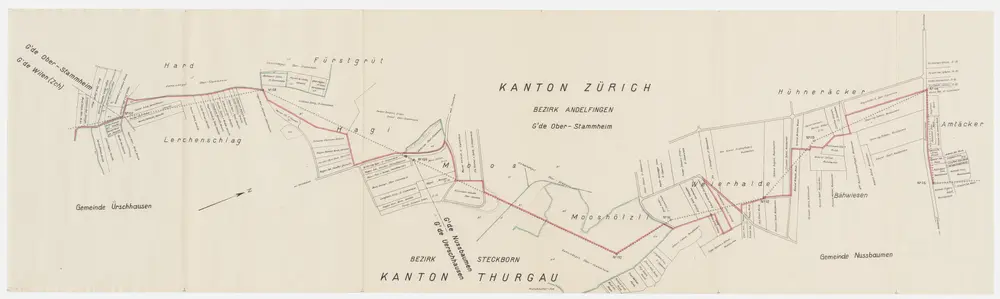 Grenze zwischen den Kantonen Zürich und Thurgau bei Oberstammheim; Grundriss (Nr. 107-115)