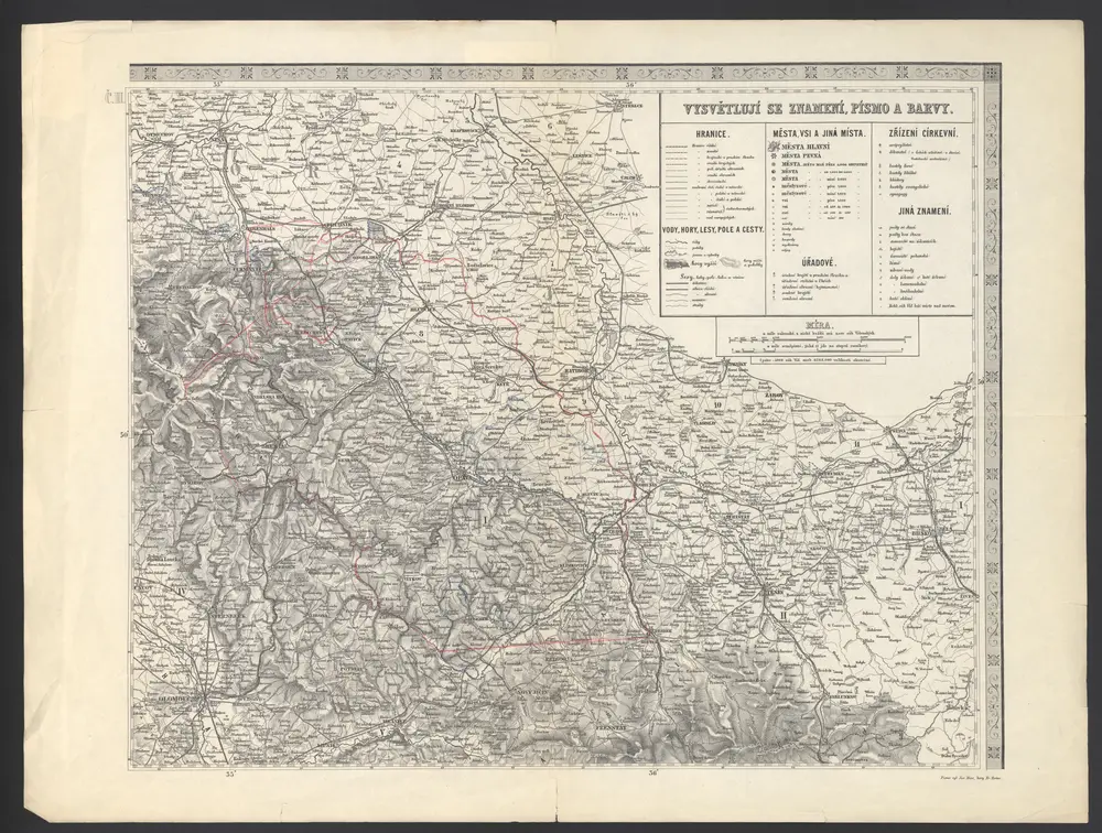 Mapa země Moravské