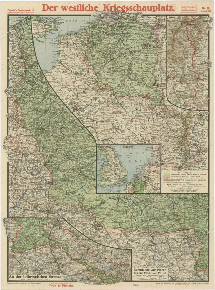 Paasche's Frontenkarte, Nr.19. Russland, Italien, Balkan