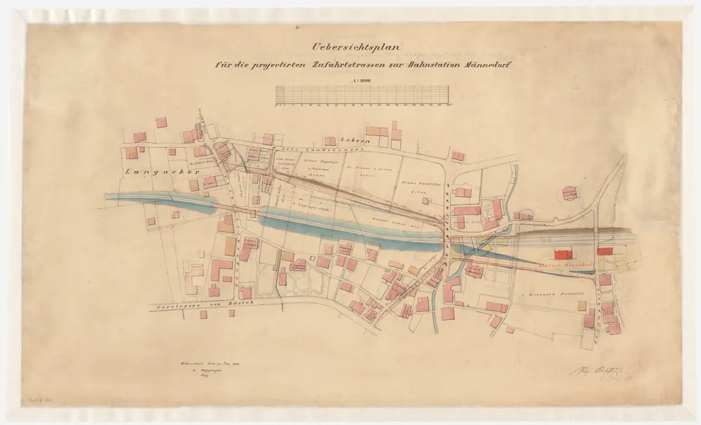 Männedorf: Projektierte Strasse von Langacker bis zur Station; Situationsplan