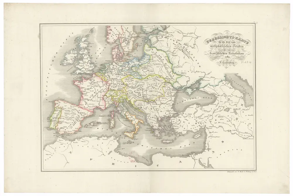 Uebersichts-Karte für die Zeit vom westphälischen Frieden bis zur französischen Revolution 1789